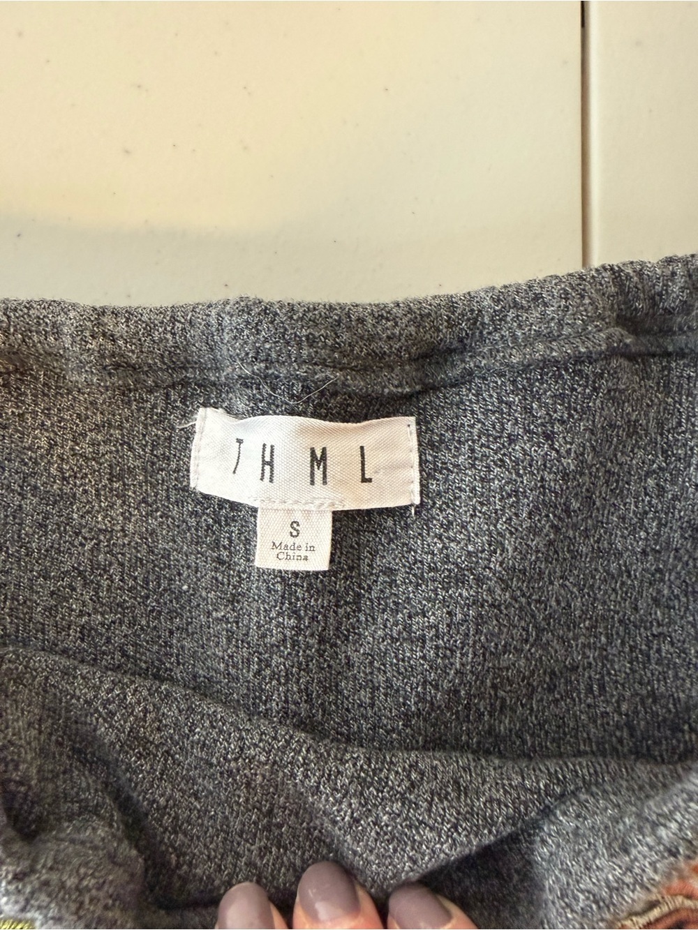 THML Embroidered Floral Off Shoulder Knit Top Gray Small - Picture 10 of 11